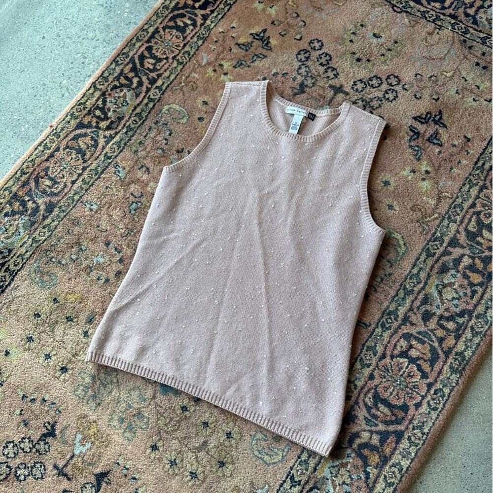 GAP Women's Medium Blouse Pink Wool Sleeveless Knit Top